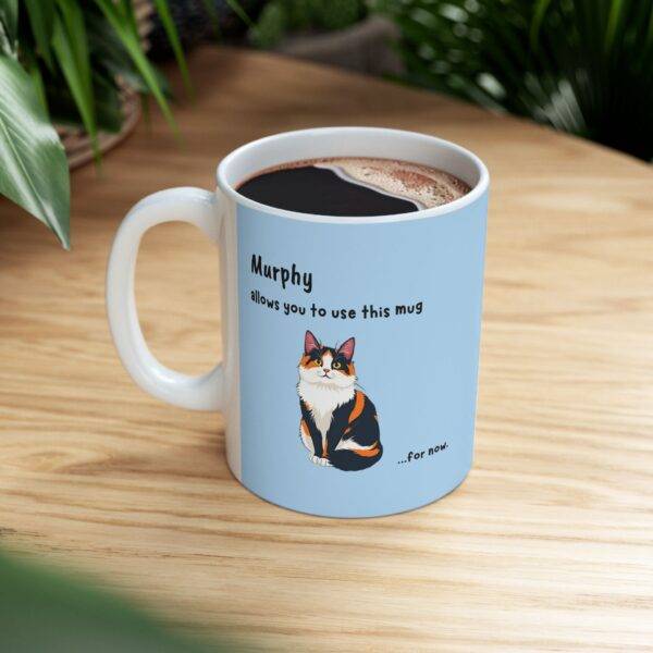 Personalized Cat Mug Calico - Sassy Cat Blue - Image 4