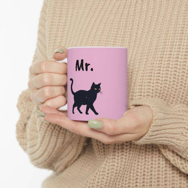 Couples Mug Mr. - Black Cat, Pink - Image 6