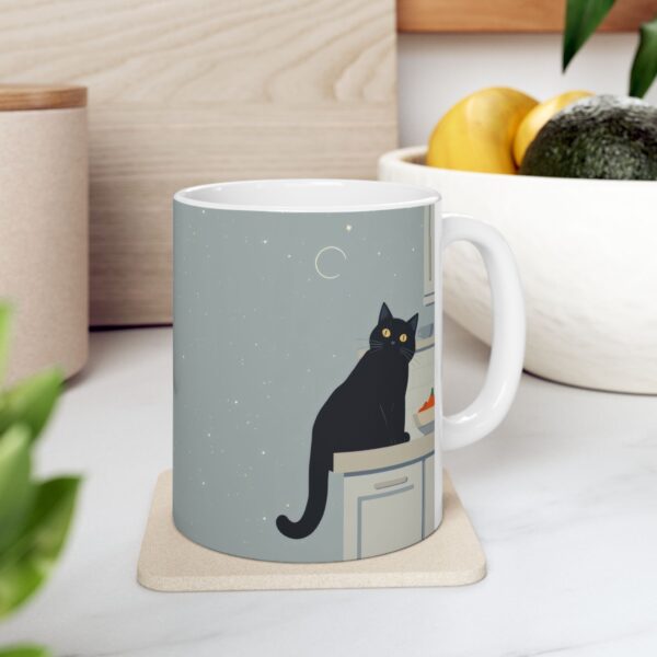 Mug Black Cat Kitchen - Cute Coffee Cup for Cat Lovers & Home Decor - Image 4