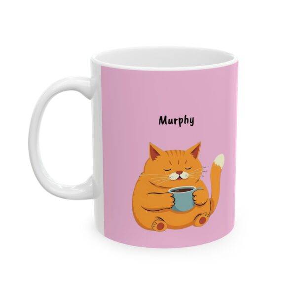 Custom Mug Orange Cat Coffee Pink