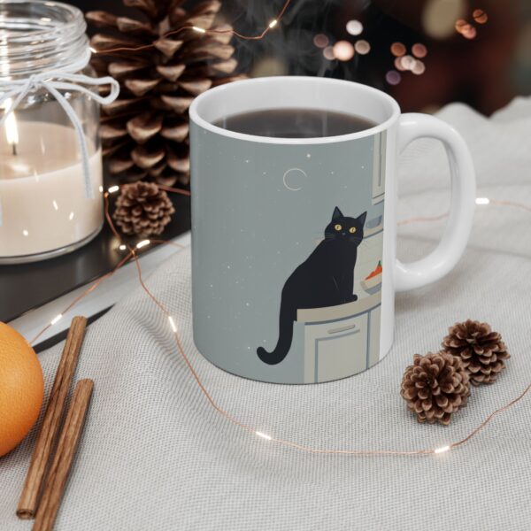 Mug Black Cat Kitchen - Cute Coffee Cup for Cat Lovers & Home Decor - Image 6