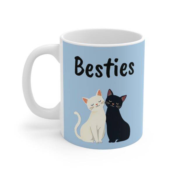 Mug for Friends Cats Besties Black and White - Best Gift for Cat Lover BFF, Blue (EU)