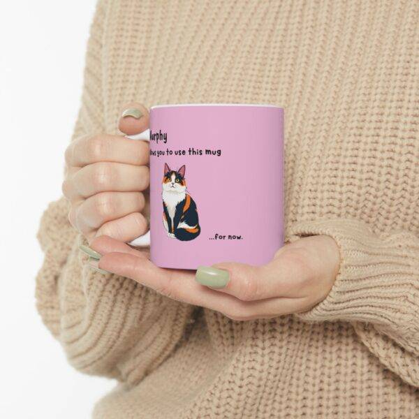 Personalized Cat Mug Calico - Sassy Cat Pink - Image 5
