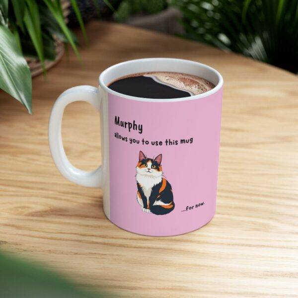 Personalized Cat Mug Calico - Sassy Cat Pink - Image 4