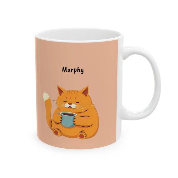 Custom Mug Orange Cat Coffee Beige - Image 3