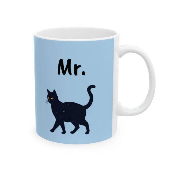 Couples Mug Mr. - Black Cat, Blue - Image 2