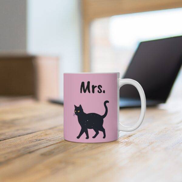 Couples Mug Mrs. - Black Cat, Pink (EU) - Image 3