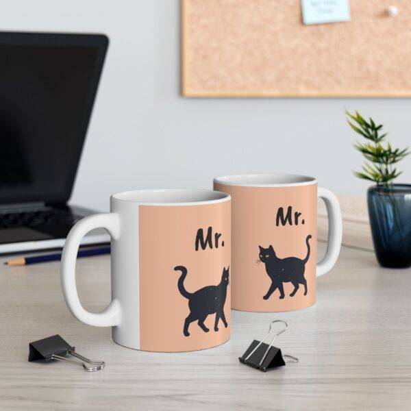Couples Mug Mr. - Black Cat, Beige - Image 3