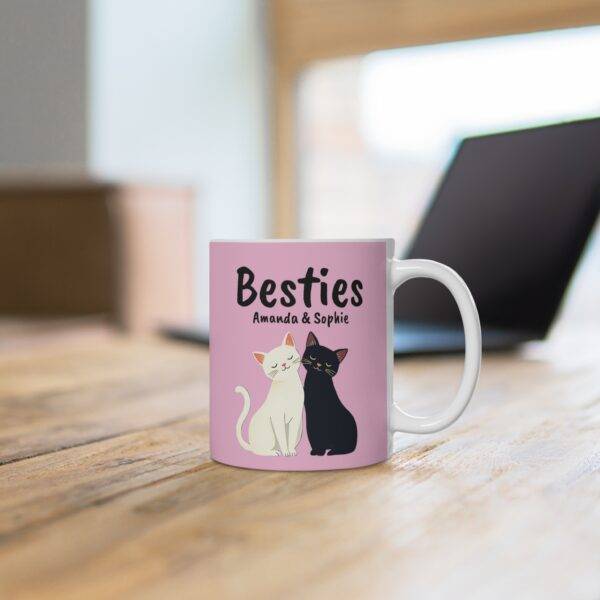 Personalized Cat Mug Set Best Friends - Beige & Pink (EU) - Image 5
