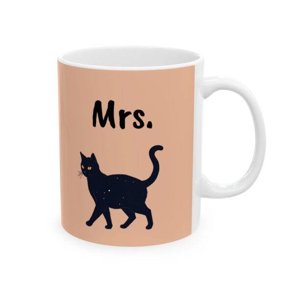 Couples Mug Mrs. - Black Cat, Beige - Image 2