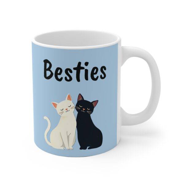 Mug for Friends Cats Besties Black and White - Best Gift for Cat Lover BFF, Blue (EU) - Image 2