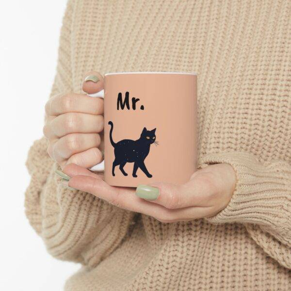 Couples Mug Mr. - Black Cat, Beige - Image 6