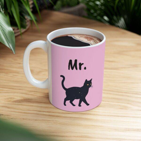 Couples Mug Mr. - Black Cat, Pink - Image 5