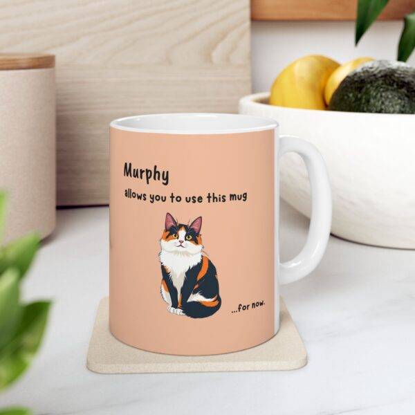 Personalized Cat Mug Calico - Sassy Cat Beige - Image 3