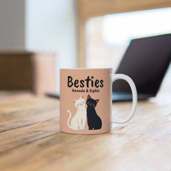 Personalized Cat Mug Set Best Friends - Beige & Pink (EU) - Image 3
