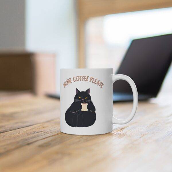 Black Cat Coffee Mug "More Coffee Please" – Perfect for Cat Lovers & Coffee Lovers (EU) - Image 4