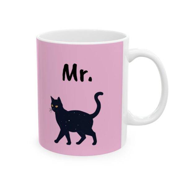 Couples Mug Mr. - Black Cat, Pink - Image 2