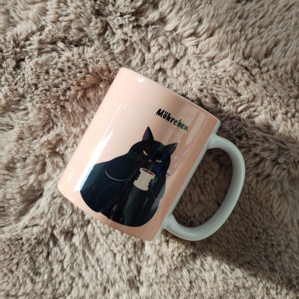 Custom Mug Black Cat Coffee Cup for Cat Lovers - Beige (EU) - Image 3