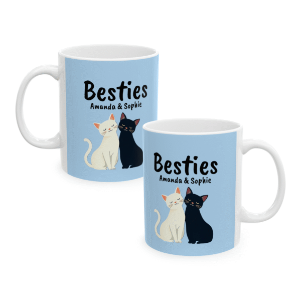 Personalized Cat Mug Set Best Friends - Blue 2x (EU)