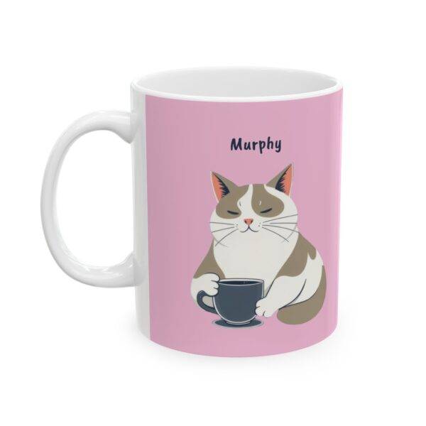 Personalized Mug Bicolor Cat Coffee Pink