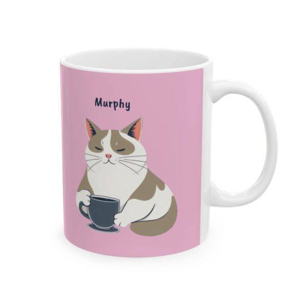 Personalized Mug Bicolor Cat Coffee Pink - Image 2