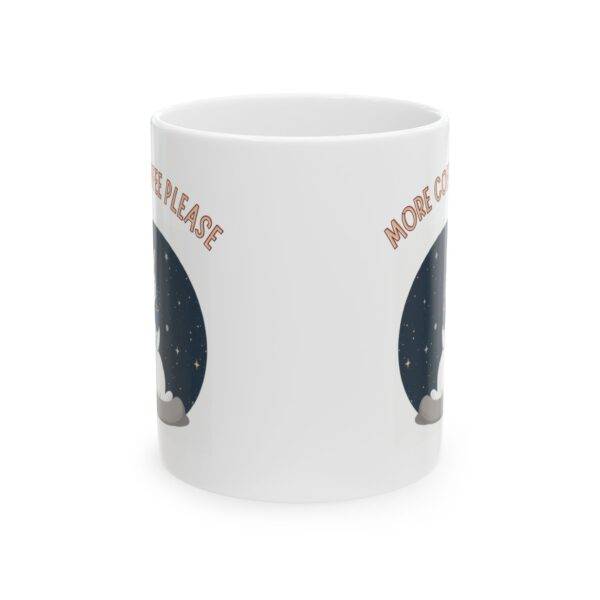 Aesthetic Coffee Mug Bicolor Cat "More Coffee Please" - Image 2