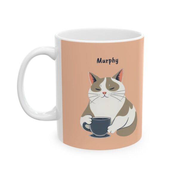 Personalized Mug Bicolor Cat Coffee Beige