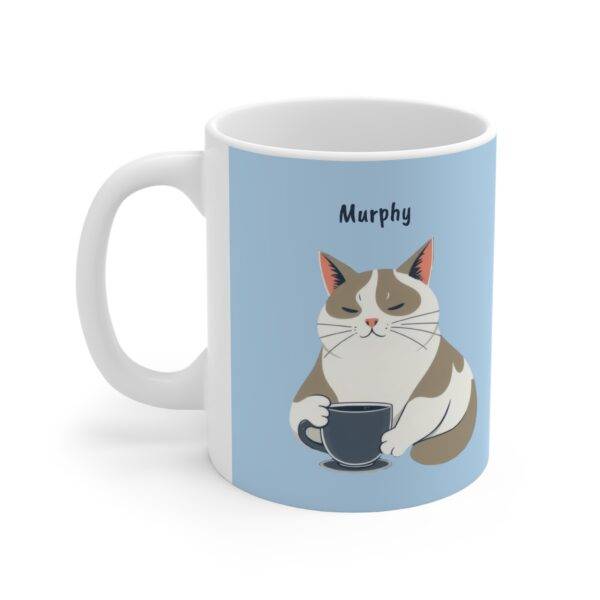Personalized Mug Bicolor Cat Coffee Blue (EU)