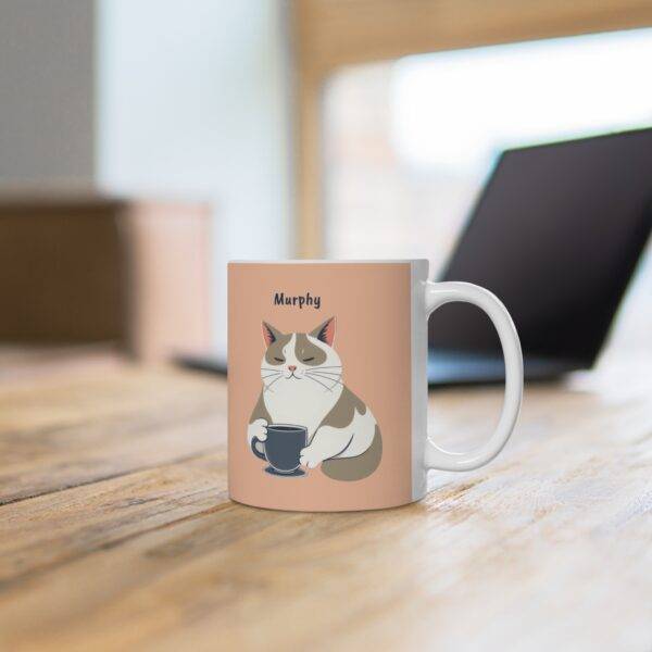 Personalized Mug Bicolor Cat Coffee Beige (EU) - Image 4