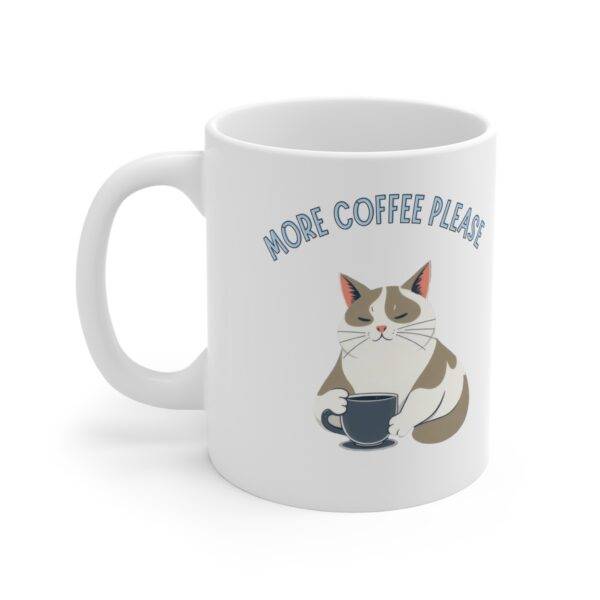 Coffee Mug Bicolor Cat "More Coffee Please" (EU)