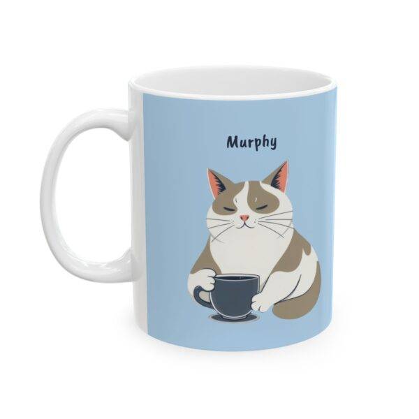 Personalized Mug Bicolor Cat Coffee Blue