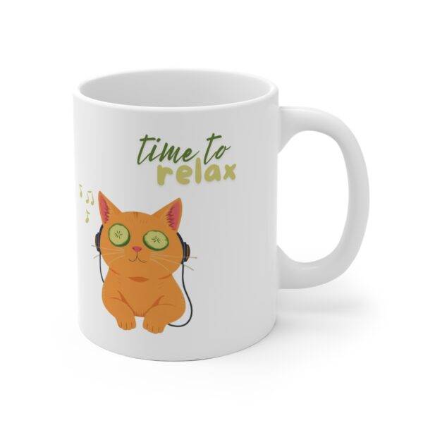 Mug Orange Cat Music Lover "Relax" (EU) - Image 2