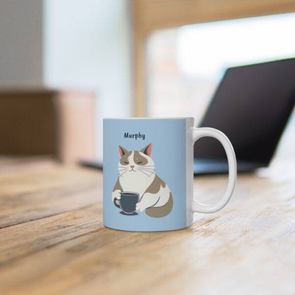 Personalized Mug Bicolor Cat Coffee Blue (EU) - Image 4