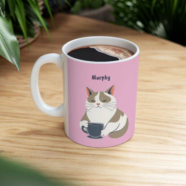 Personalized Mug Bicolor Cat Coffee Pink - Image 5