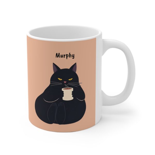 Custom Mug Black Cat Coffee Cup for Cat Lovers - Beige (EU) - Image 2