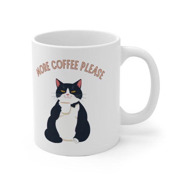 Coffee Mug Tuxedo Cat "More Coffee Please" (EU) - Image 3