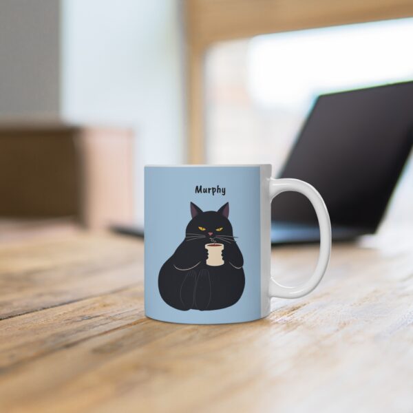 Custom Mug Black Cat Coffee Cup for Cat Lovers - Blue (EU) - Image 3