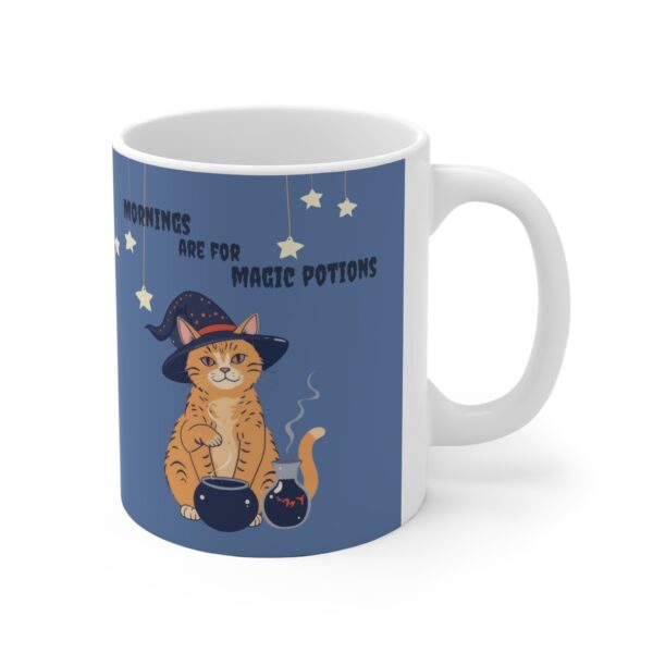 Personalized Halloween Mug Orange Tabby Cat Witch Potions - Blue (EU) - Image 4