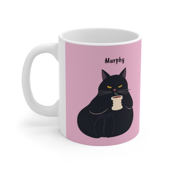 Custom Mug Black Cat Coffee Cup for Cat Lovers - Pink (EU)