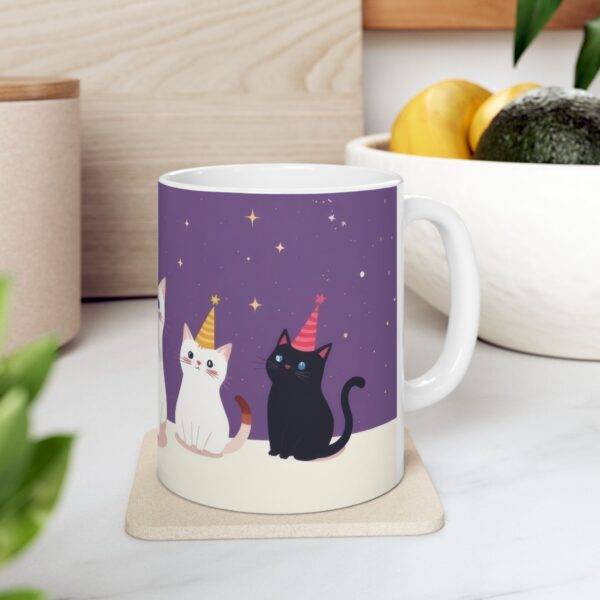 Birthday Mug Party Cats "Happy Birthday" - Purple - Image 5