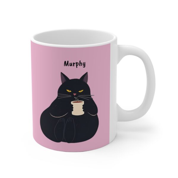 Custom Mug Black Cat Coffee Cup for Cat Lovers - Pink (EU) - Image 2