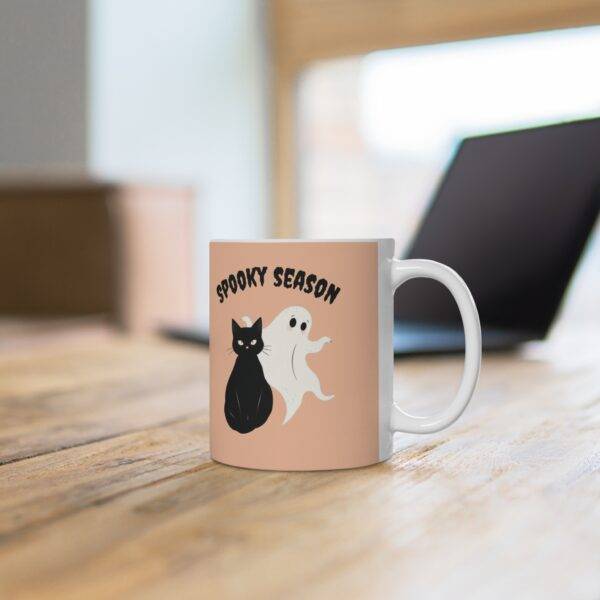 Halloween Mug Ghost & Black Cat - Beige (EU) - Image 3