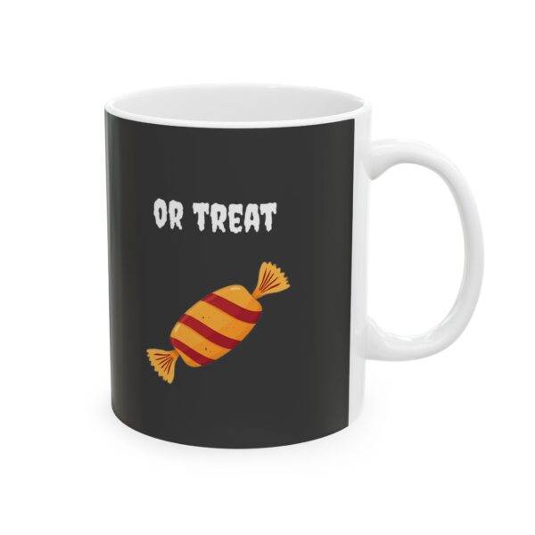 Halloween Mug Black Cat Vampire "Trick or Treat" - Dark - Image 3