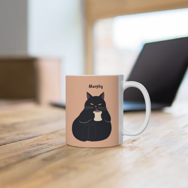 Custom Mug Black Cat Coffee Cup for Cat Lovers - Beige (EU) - Image 4