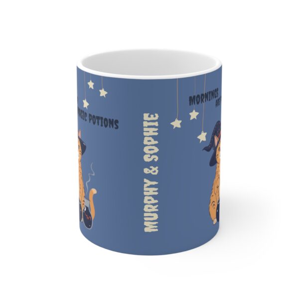 Personalized Halloween Mug Orange Tabby Cat Witch Potions - Blue (EU) - Image 3