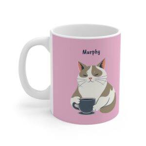 Personalized Mug Bicolor Cat Coffee Pink (EU)