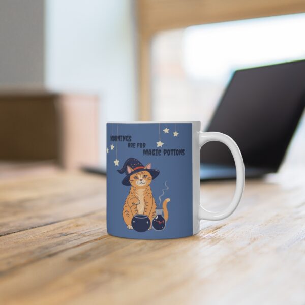 Halloween Mug Orange Tabby Cat Witch Potions - Blue (EU) - Image 3