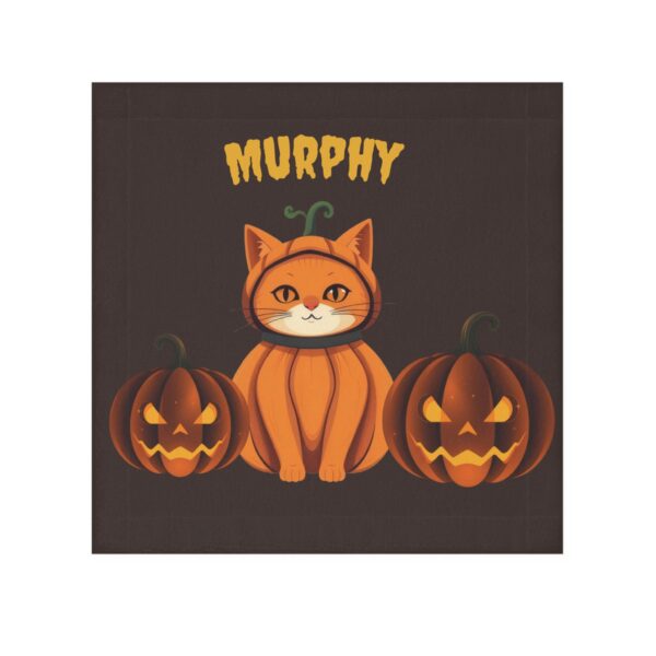 Halloween Towel Custom Name Orange Cat - Brown