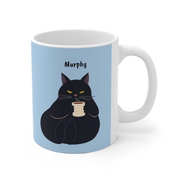 Custom Mug Black Cat Coffee Cup for Cat Lovers - Blue (EU) - Image 2