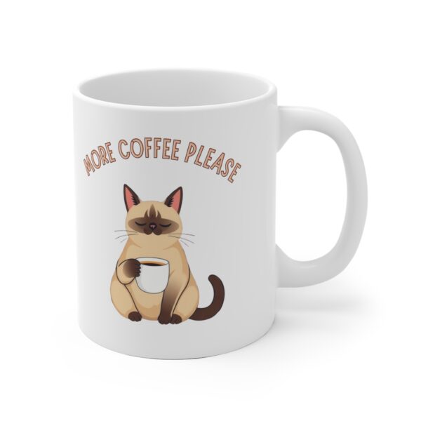 Coffee Mug Siamese Cat "More Coffee Please" (EU) - Image 2